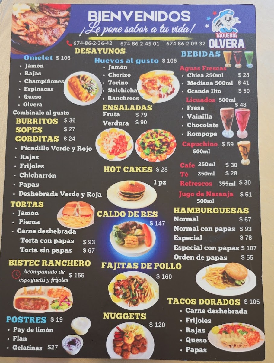 Taquería Olvera Menu - Image 1