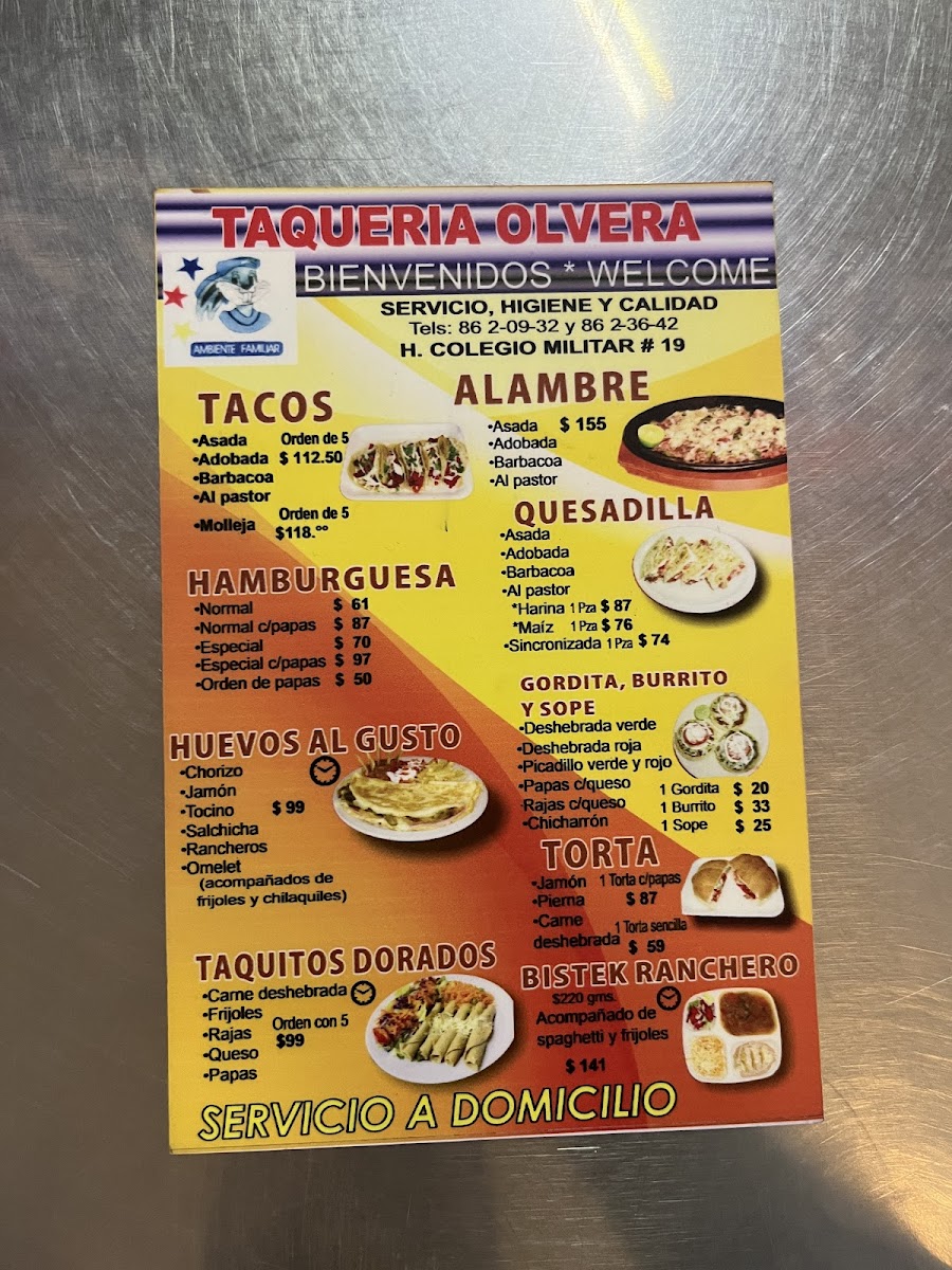 Taquería Olvera Menu - Image 2
