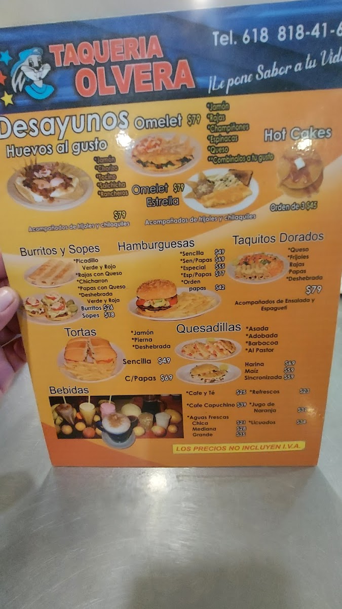 Taquería Olvera Menu - Image 3